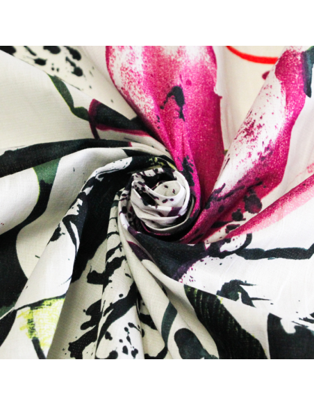 Voile de coton - Esquisse florale