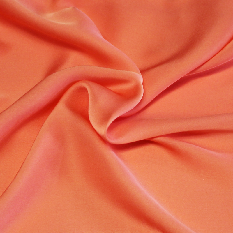 Satin 100% soie léger GOTS - Saumon