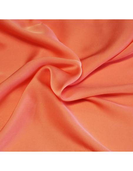 Satin 100% soie léger GOTS - Saumon