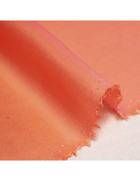 Satin 100% soie léger GOTS - Saumon