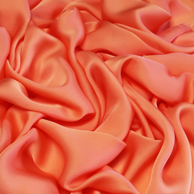 Satin 100% soie léger GOTS - Saumon