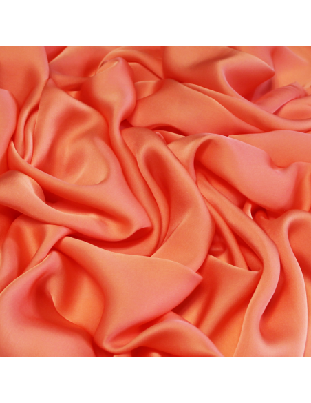 Satin 100% soie léger GOTS - Saumon