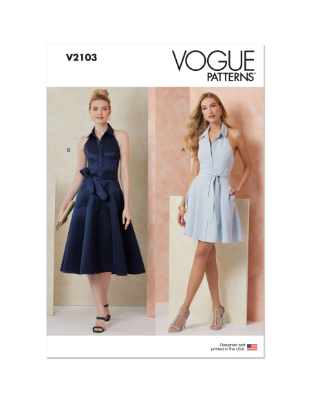 Patron Vogue 2103/B5 (36-44) - Robe sans manches midi ou mini