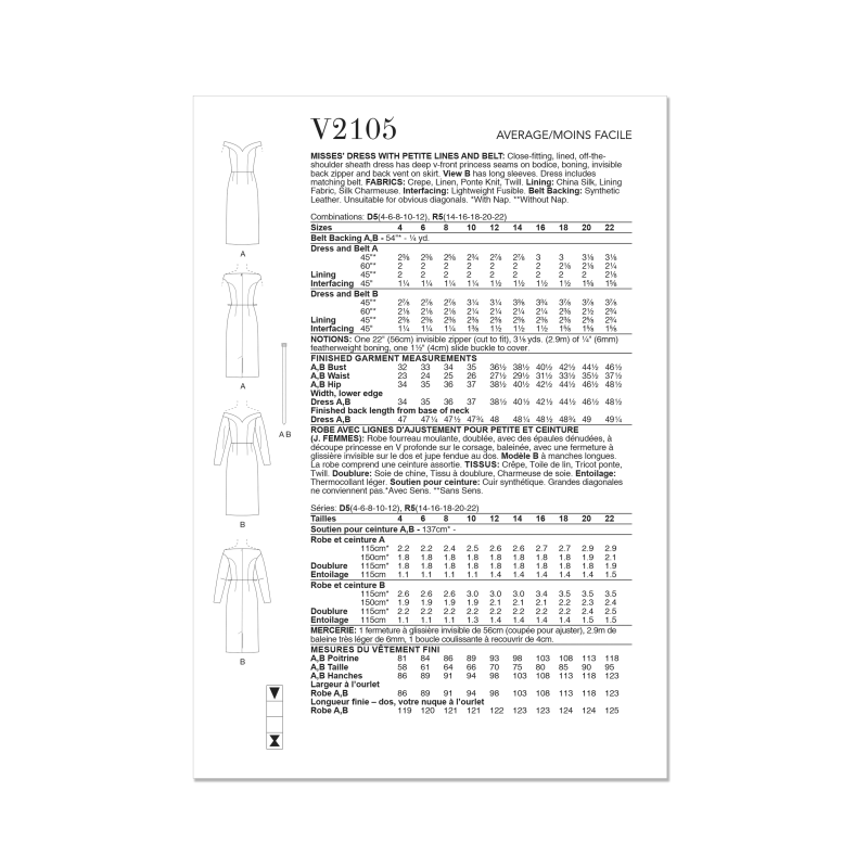 Patron Vogue 2105/R5 (42-50) - Robe...