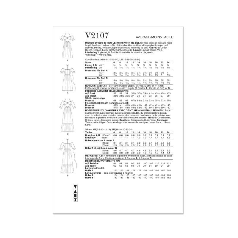 Patron Vogue 2107/U5 (44-52) - Robe...