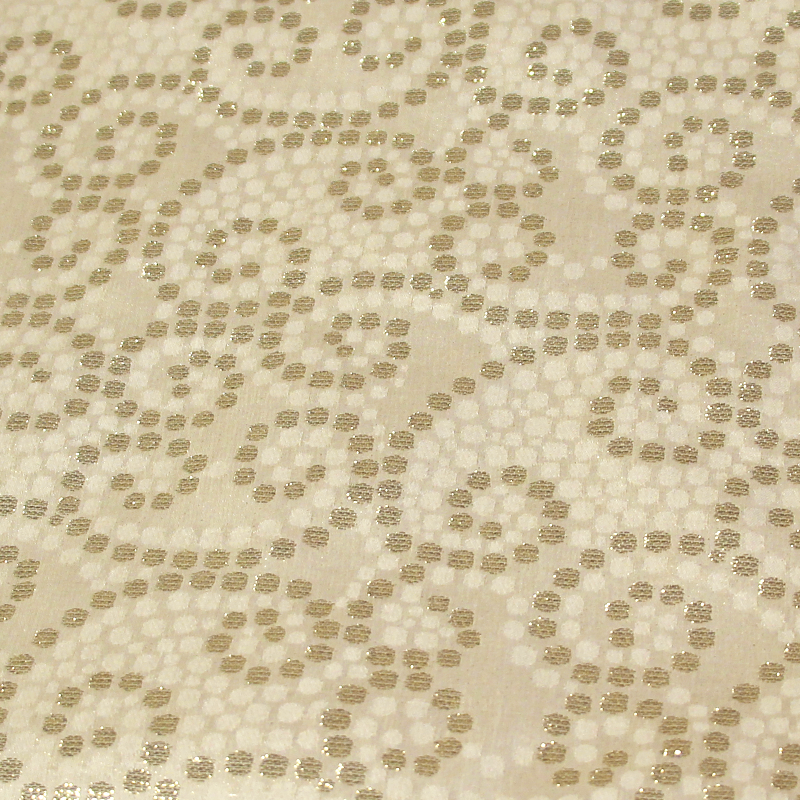 Brocart de soie - Motif pois doré...