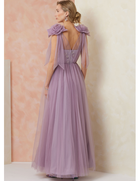 Patron Vogue 2108/Y5 (46-54) - Robe longue de soirée bustier avec superposition tulle