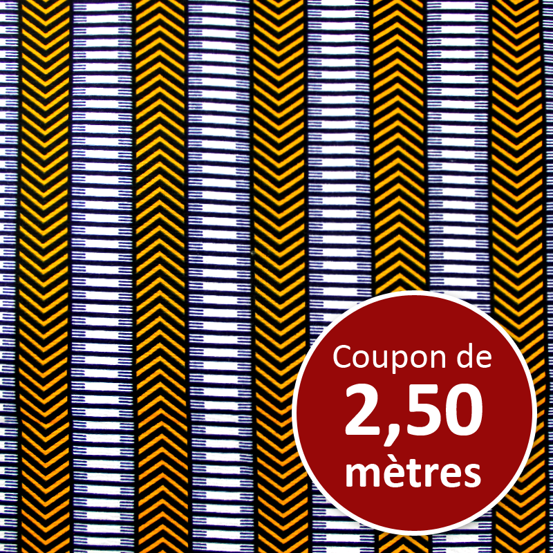 Tissu Africain WAX - Lignes (coupon de 2,50 mètres)