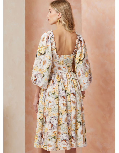 Patron Vogue 2109/U5 (44-52) - Robe ajustée à encolure cœur et manches bouffantes