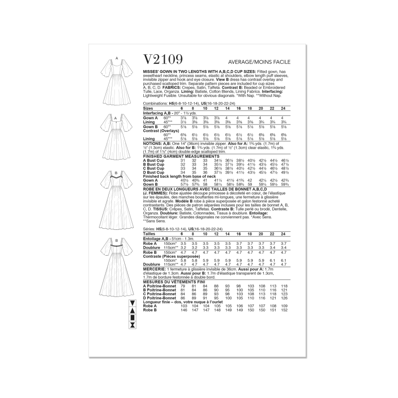 Patron Vogue 2109/U5 (44-52) - Robe...