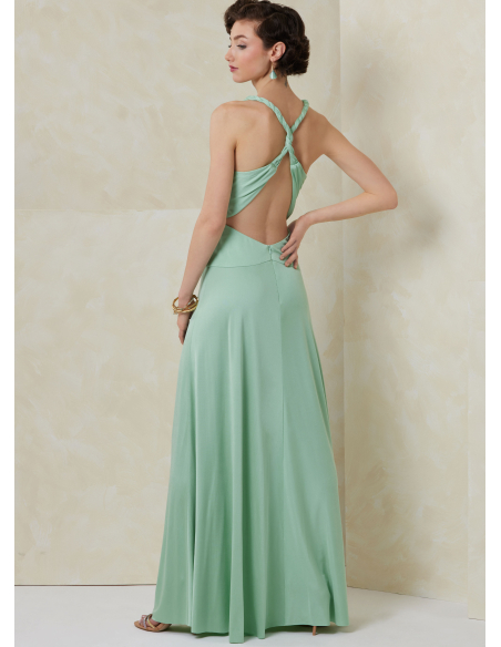 Patron Vogue 2110/B5 (36-44) - Robe longue halter drapée à dos croisé
