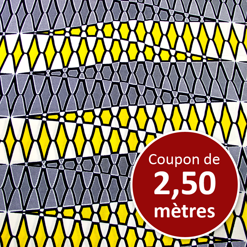 Tissu Africain WAX - Croco jaune (coupon de 2,50 mètres)