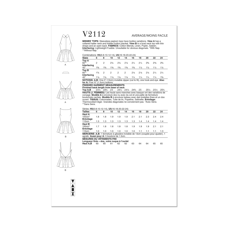 Patron Vogue 2112/U5 (44-52) - Top à...