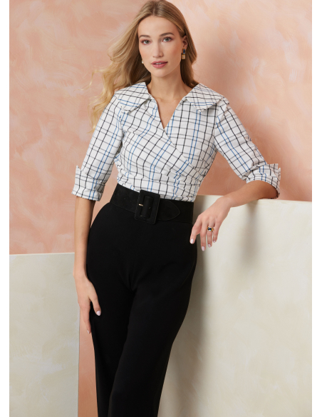 Patron Vogue 2113/B5 (36-44) - Top ajusté encolure V avec manches courtes ou longues