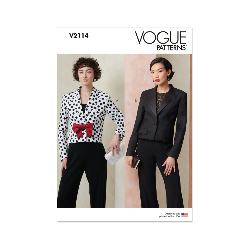 Patron Vogue 2114/Y5 (46-54) - Veste courte cintrée avec manches fente