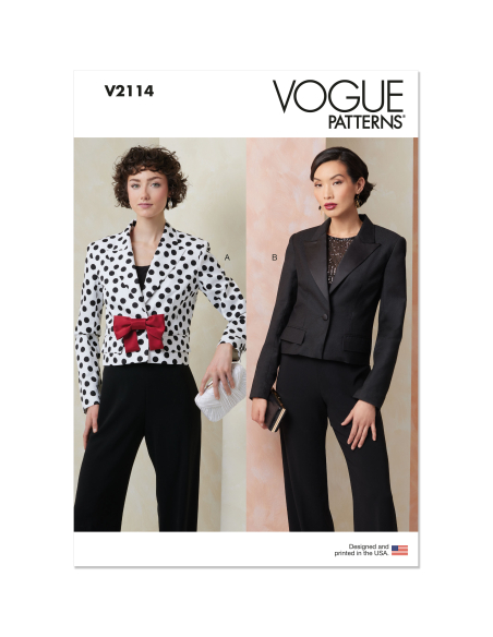 Patron Vogue 2114/Y5 (46-54) - Veste courte cintrée avec manches fente