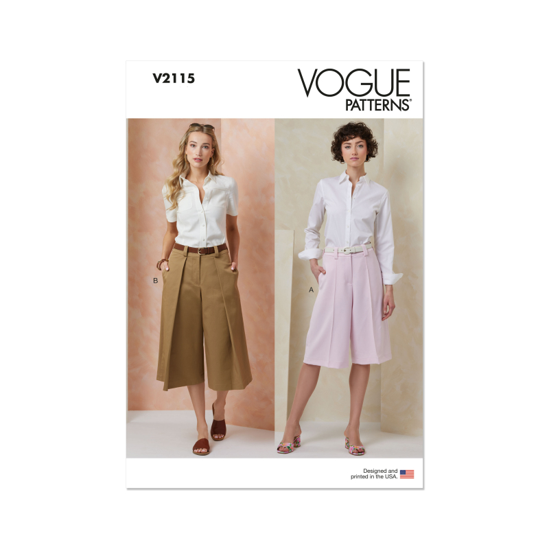 Patron Vogue 2115/B5 (36-44) - Short large taille haute deux longueurs
