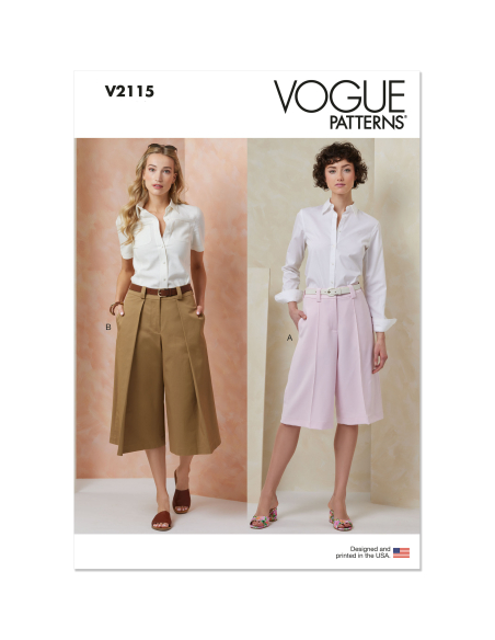 Patron Vogue 2115/Y5 (46-54) - Short large taille haute deux longueurs