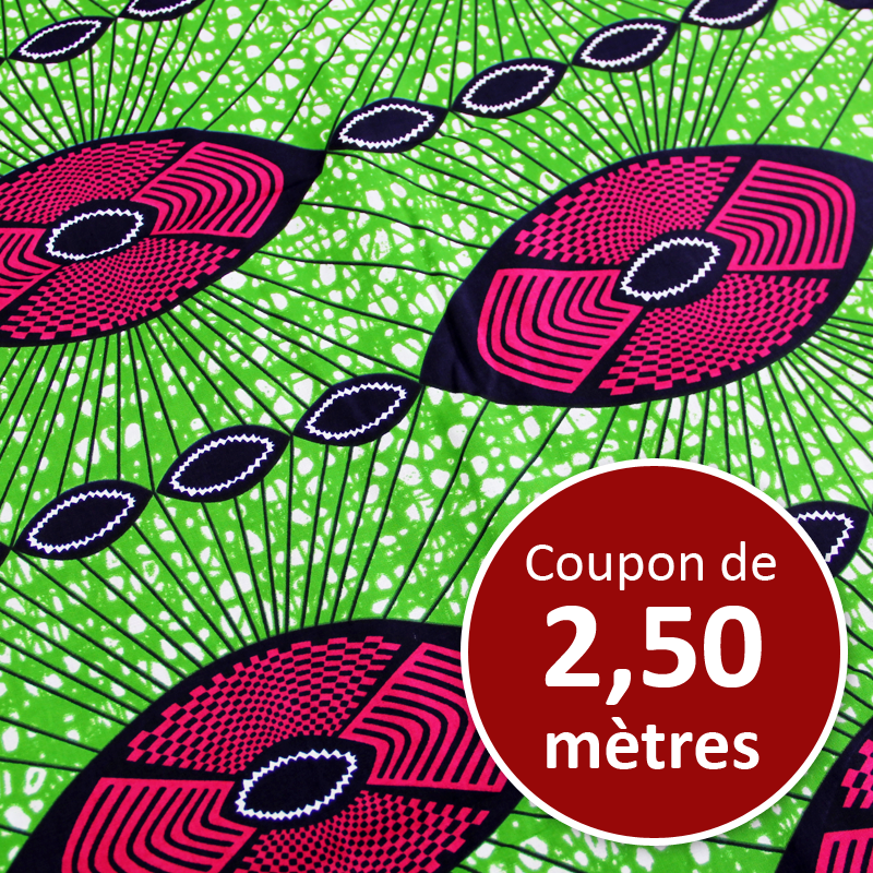 Tissu Africain WAX - Papouasie (coupon de 2,50 mètres)