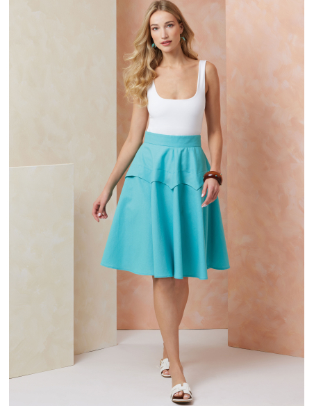 Patron Vogue 2116/H5 (34-42) - Jupe peplum mi‑genou ou midi