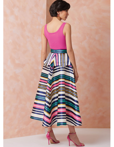 Patron Vogue 2116/U5 (44-52) - Jupe peplum mi‑genou ou midi