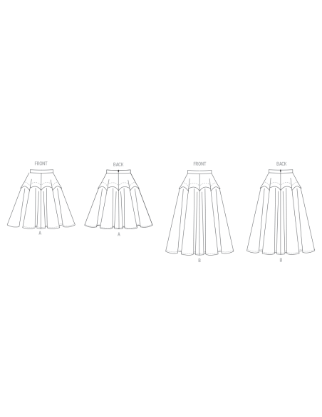 Patron Vogue 2116/U5 (44-52) - Jupe peplum mi‑genou ou midi