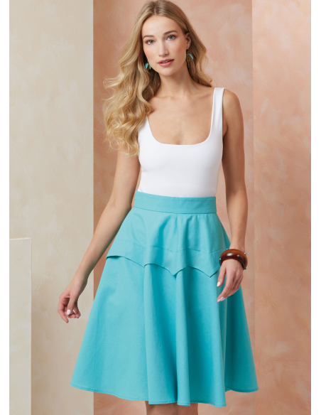 Patron Vogue 2116/U5 (44-52) - Jupe peplum mi‑genou ou midi