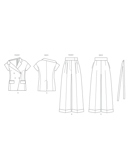 Patron Vogue 2117/B5 (36-44) - Veste asymétrique et pantalon large