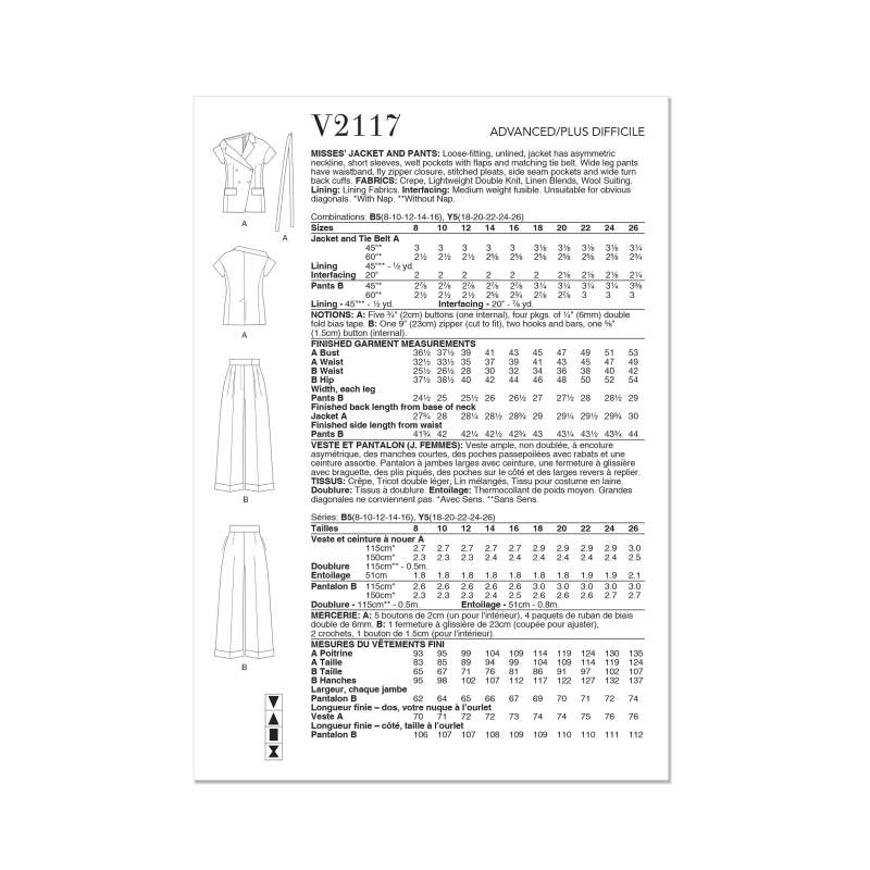 Patron Vogue 2117/Y5 (46-54) - Veste...