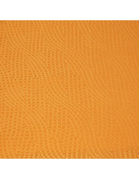 Satin 100% soie jacquard - Résille ondulée orange clair