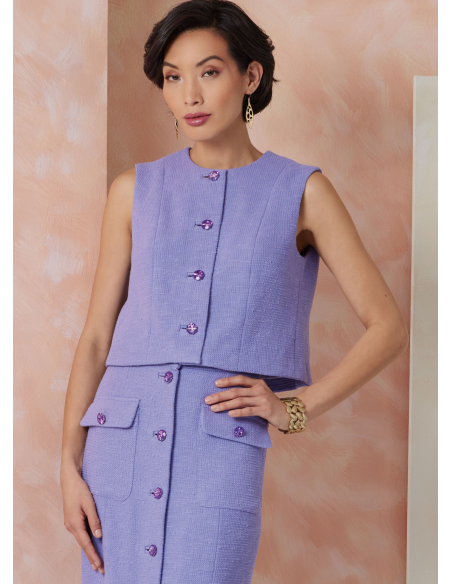 Patron Vogue 2118/U5 (44-52) - Top ajusté doublé et jupe slim à poches