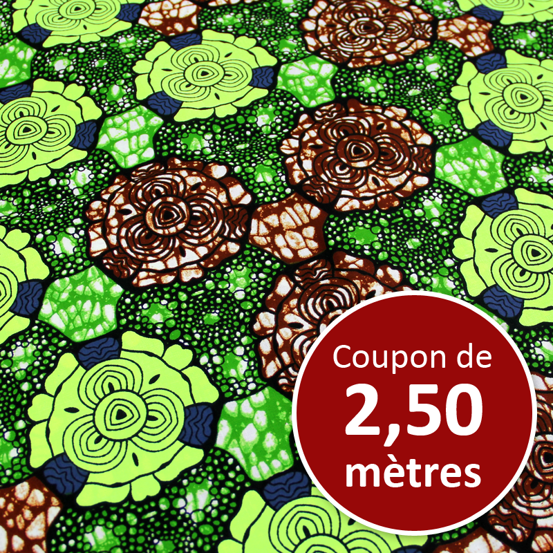 Tissu Africain WAX - Verdure (coupon de 2,50 mètres)