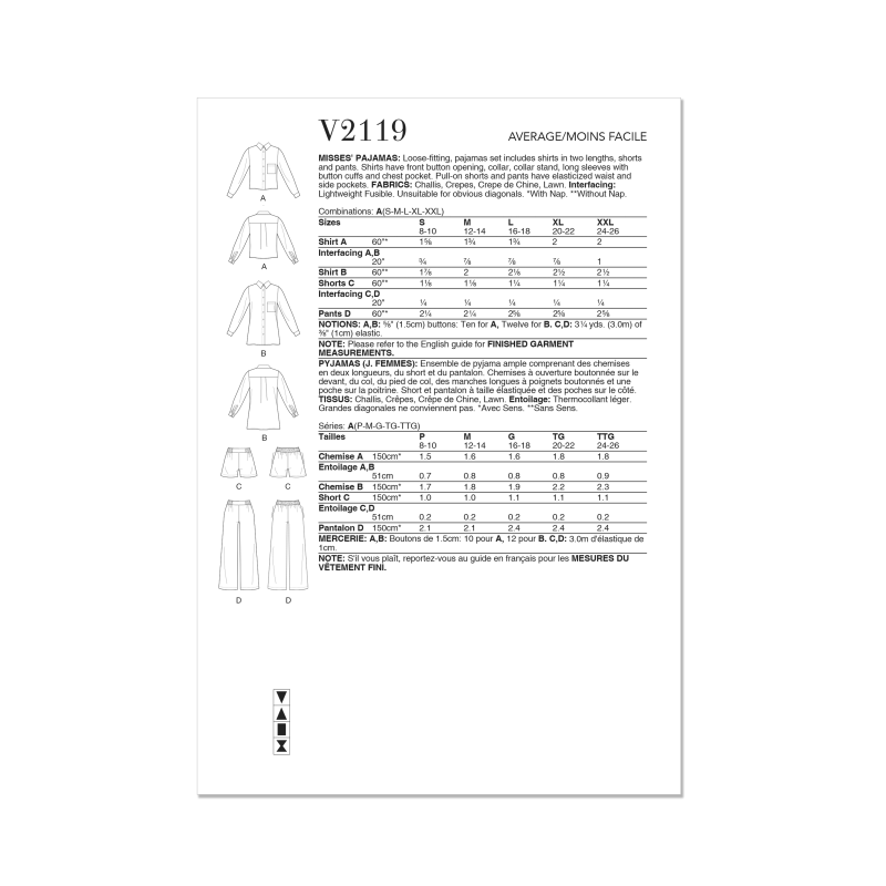 Patron Vogue 2119 (36-52) - Pyjama...