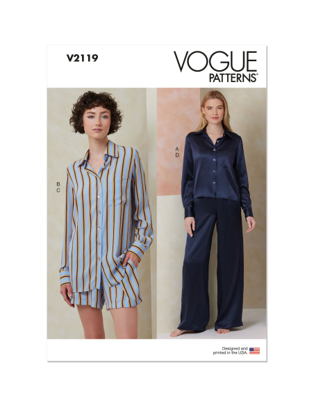 Patron Vogue 2119 (36-52) - Pyjama chemise et bas assortis