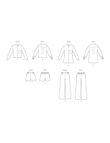 Patron Vogue 2119 (36-52) - Pyjama chemise et bas assortis