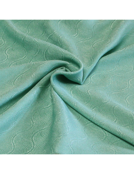 Satin 100% soie jacquard - Losange vert d'eau