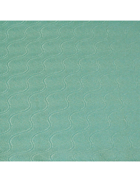 Satin 100% soie jacquard - Losange vert d'eau