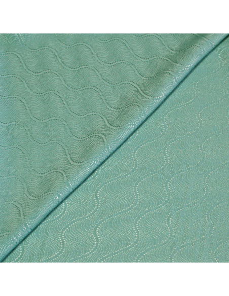 Satin 100% soie jacquard - Losange vert d'eau