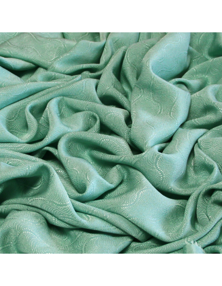 Satin 100% soie jacquard - Losange vert d'eau