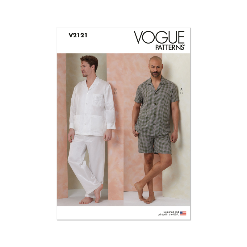 Patron Vogue 2121 (46-68) - Pyjama homme chemise et bas