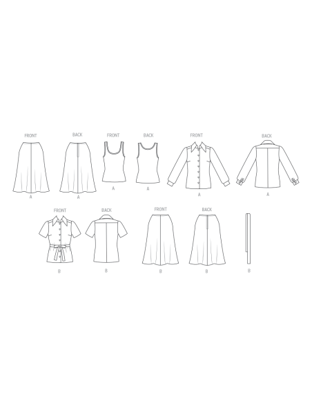Patron Vogue 2122/B5 (36-44) - Veste, robe, top, jupe et pantalon