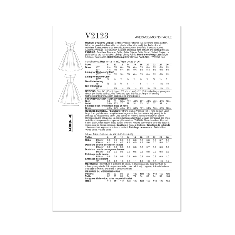 Patron Vogue 2123/Y5 (46-54) - Robe...
