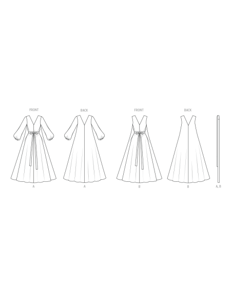 Patron Vogue 2124/EE (42-48) - Robe d’intérieur longue style années 70