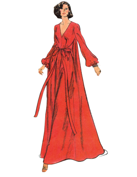 Patron Vogue 2124/EE (42-48) - Robe d’intérieur longue style années 70
