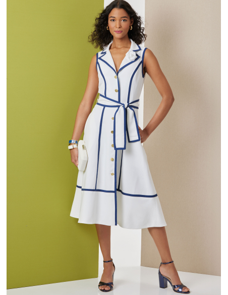 Patron Butterick 7038 H5 (34-42) - Robe midi boutonnée
