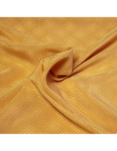 Satin 100% soie jacquard - Losange jaune orangé