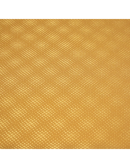 Satin 100% soie jacquard - Losange jaune orangé
