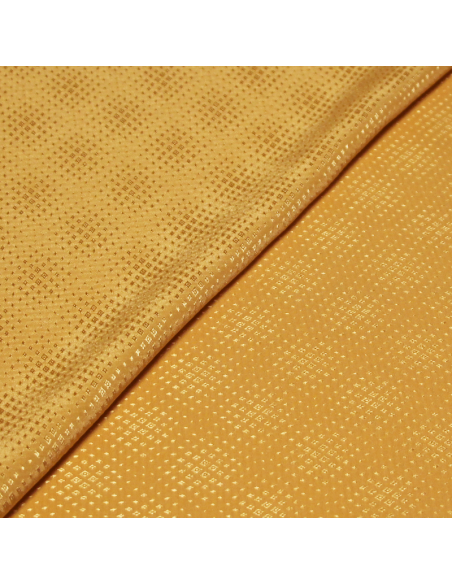 Satin 100% soie jacquard - Losange jaune orangé