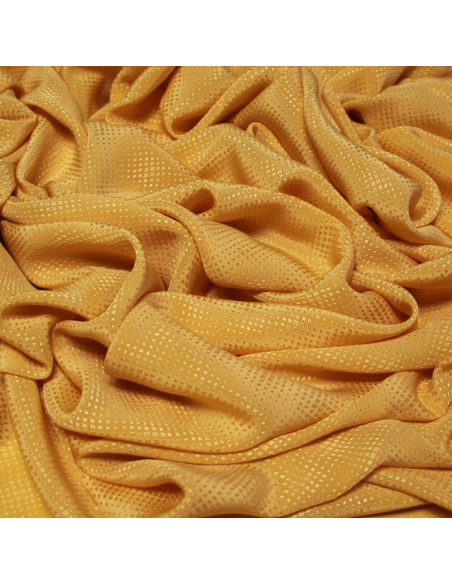 Satin 100% soie jacquard - Losange jaune orangé