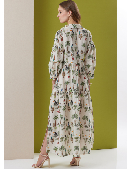 Patron Butterick 7039 R5 (42-50) - Robe à volants étagés